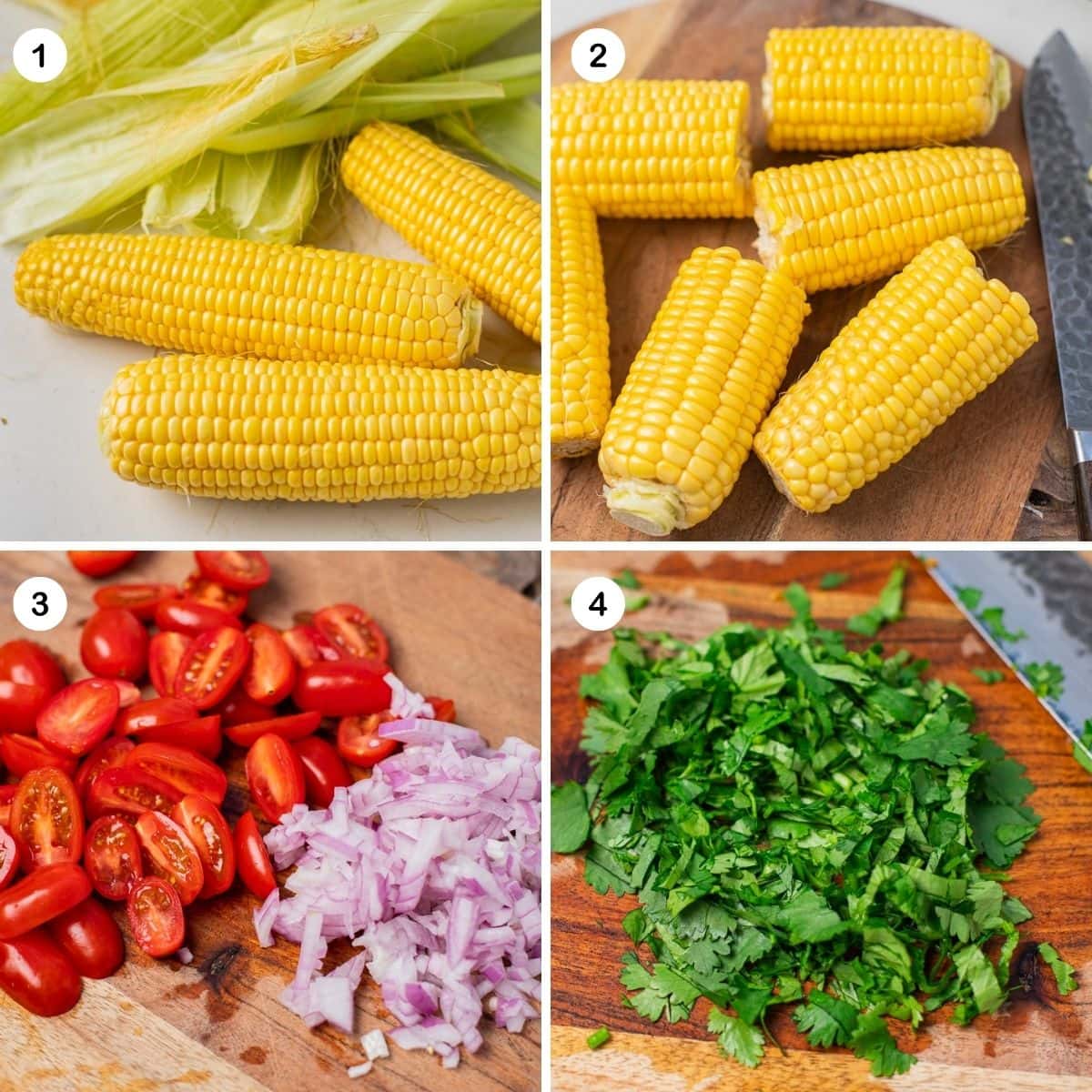 how to make salad with corn on the cob.