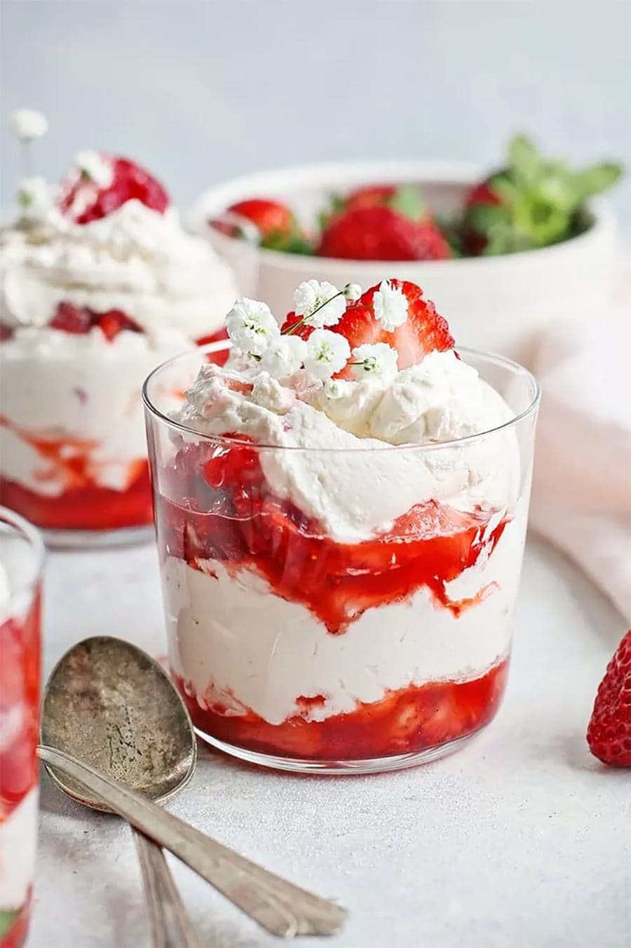 Strawberries and cream or strawberry fool