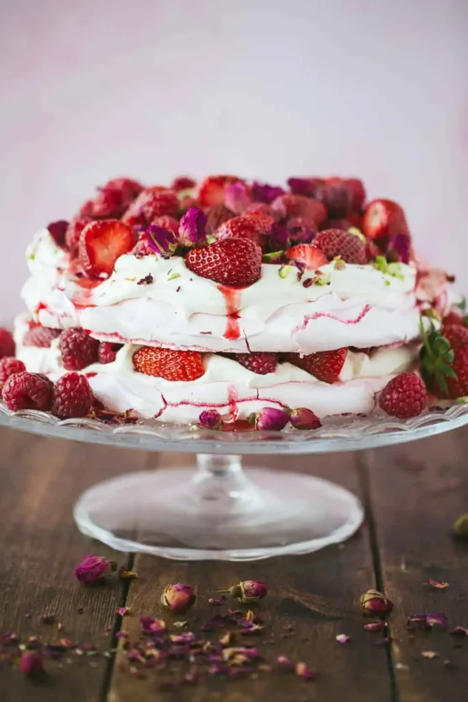 Summer berry pavlova
