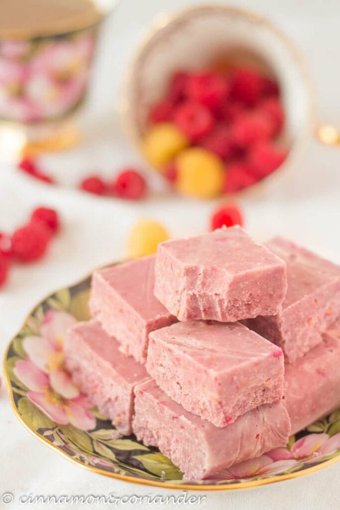 Vegan Raspberry Coconut Fudge