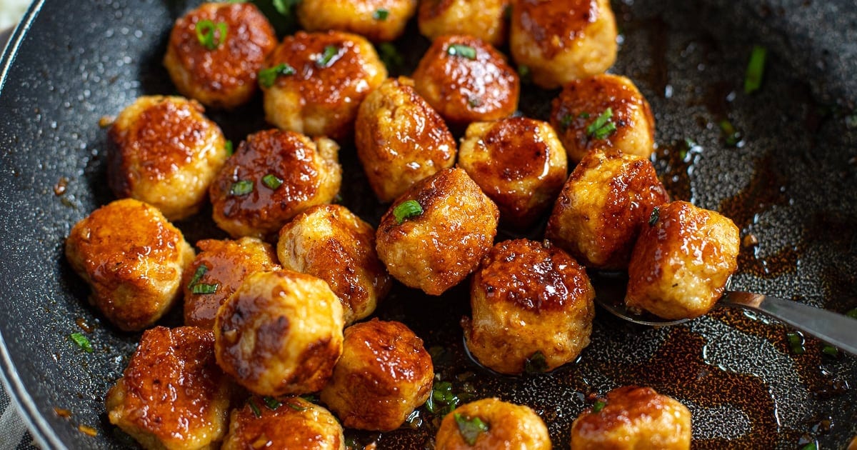Chicken Meatballs With Honey Garlic Soy Sauce