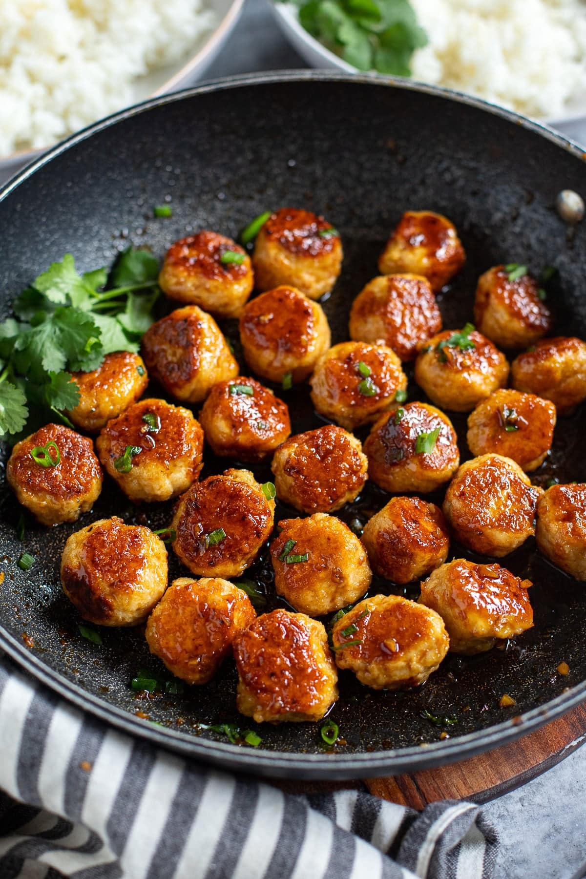 Asian meatballs with honey garlic soy