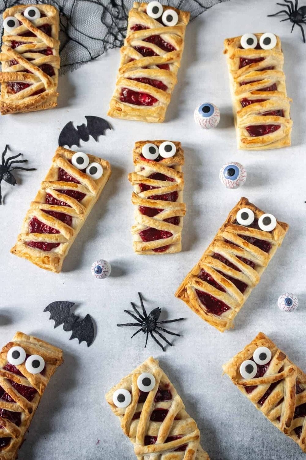 Raspberry Halloween Mummy Pies
