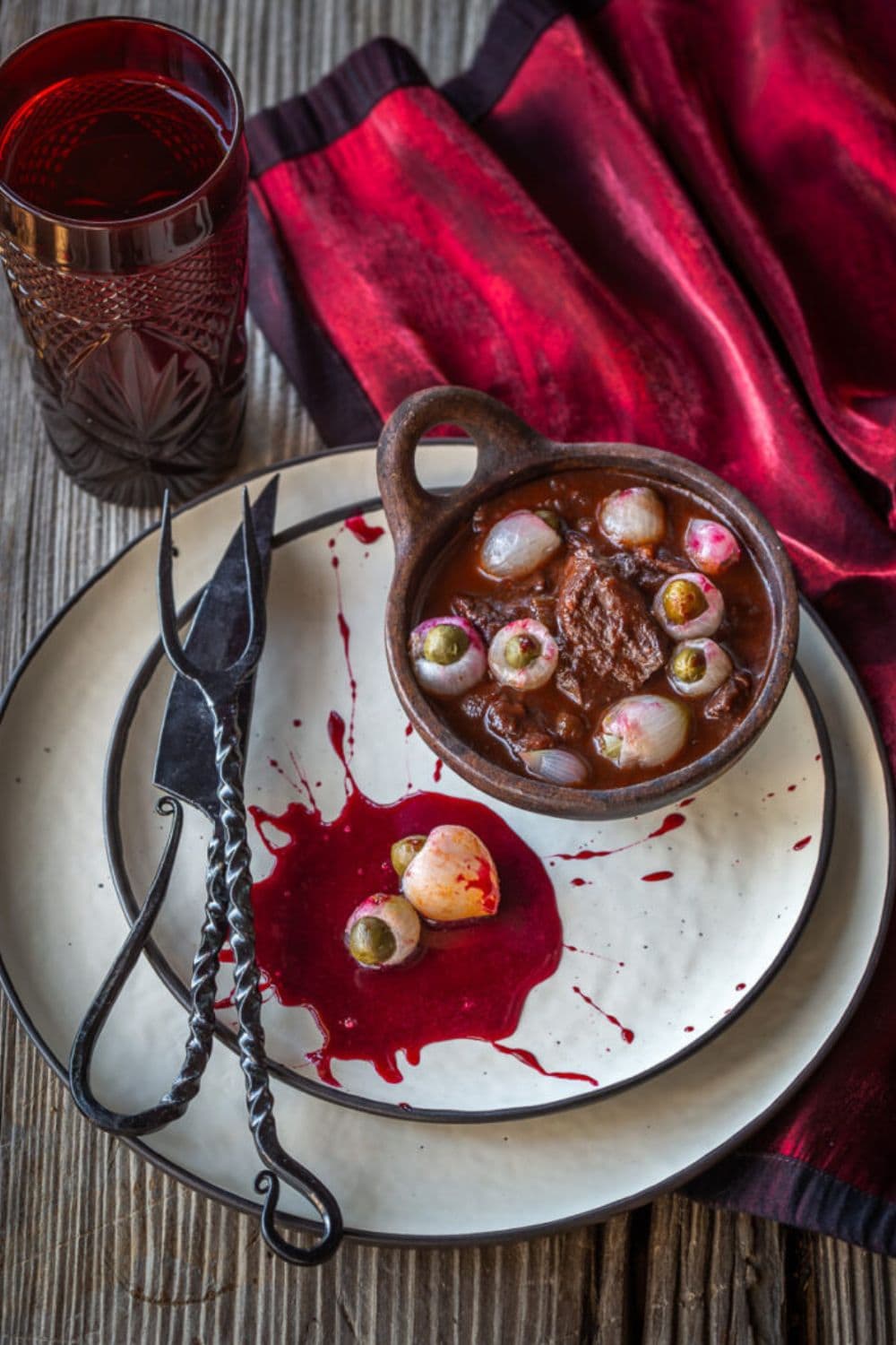 Eye of Newt Stew: Red Wine Braised Beef With Onions And Pomegranate