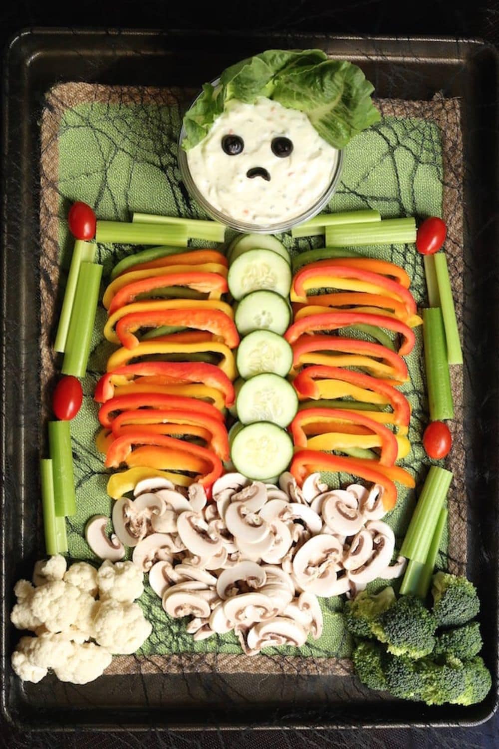 Halloween Veggie Tray Appetizer Trio