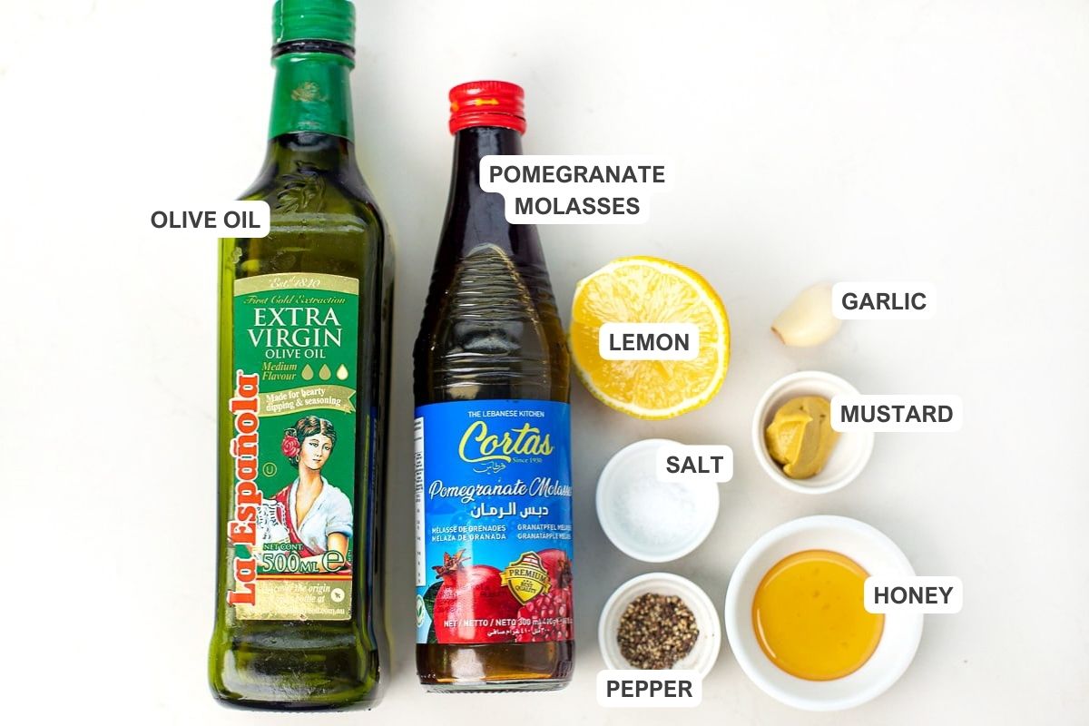 Middle Eastern Salad with pomegranate ingredients