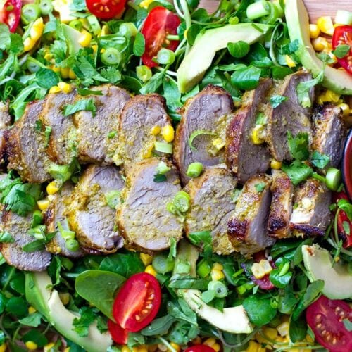 salad with pork tenderloin feature