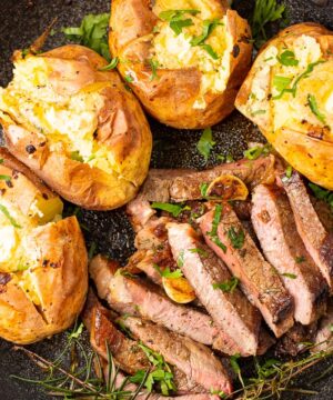 Steak & Baked Potato With Umami Butter