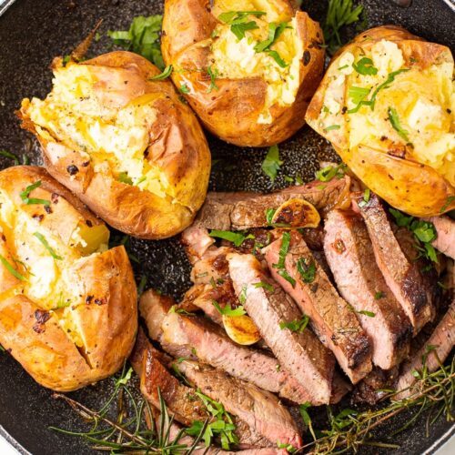 Steak & Baked Potato With Umami Butter
