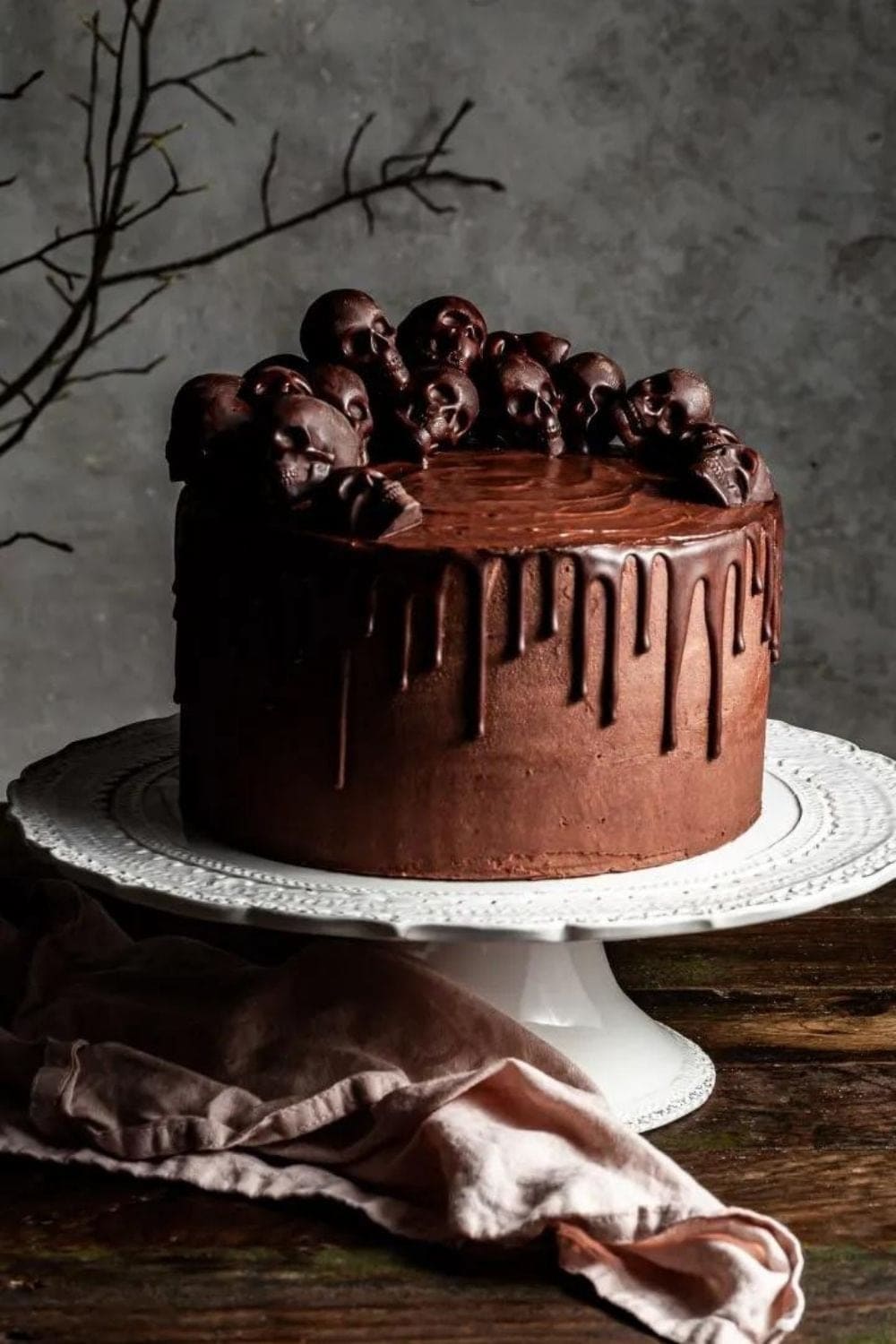 Vegan Chocolate Layer Skull Cake