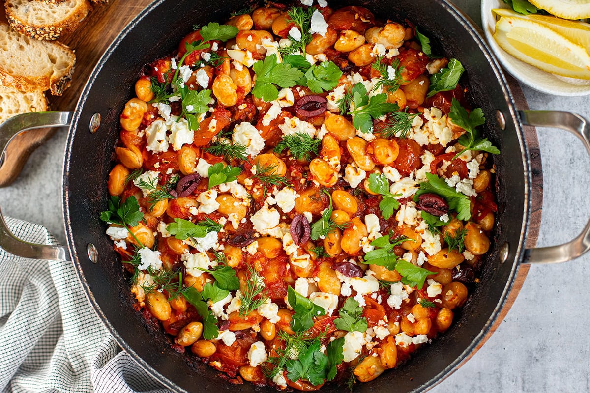 Butter beans recipe saganaki style.