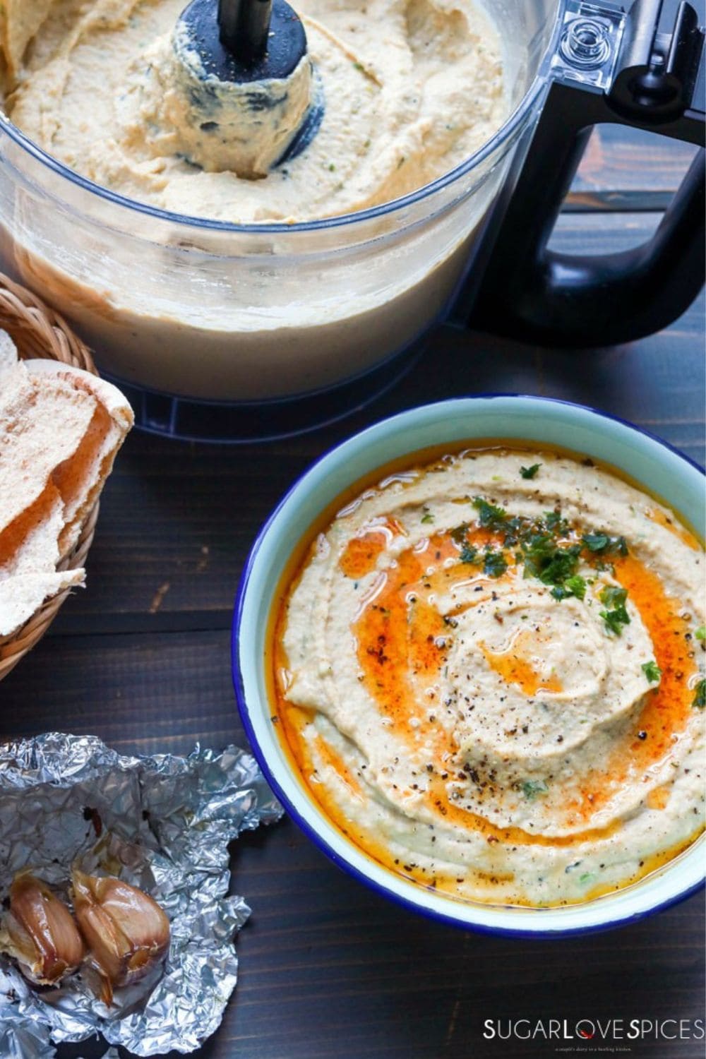 Charred Leek and Roasted Garlic Hummus