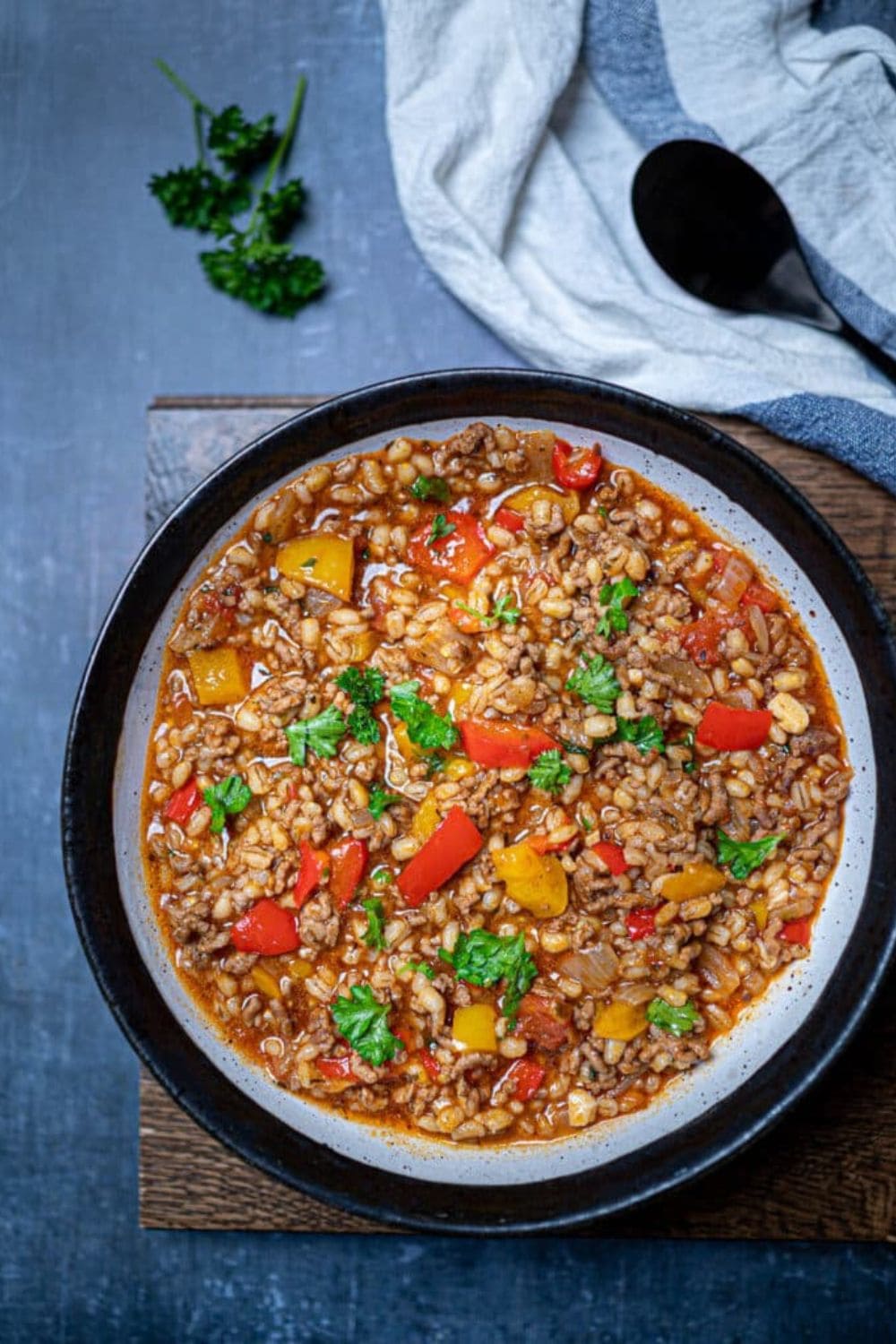 Deconstructed Stuffed Peppers with Pearl Barley