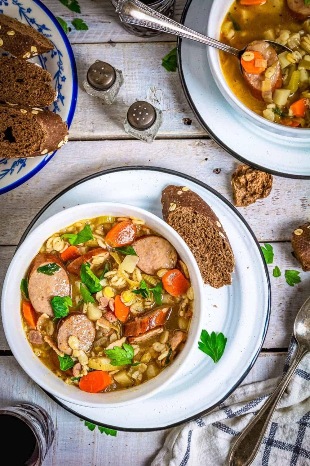 Barley Soup with Sausage (Graupensuppe)