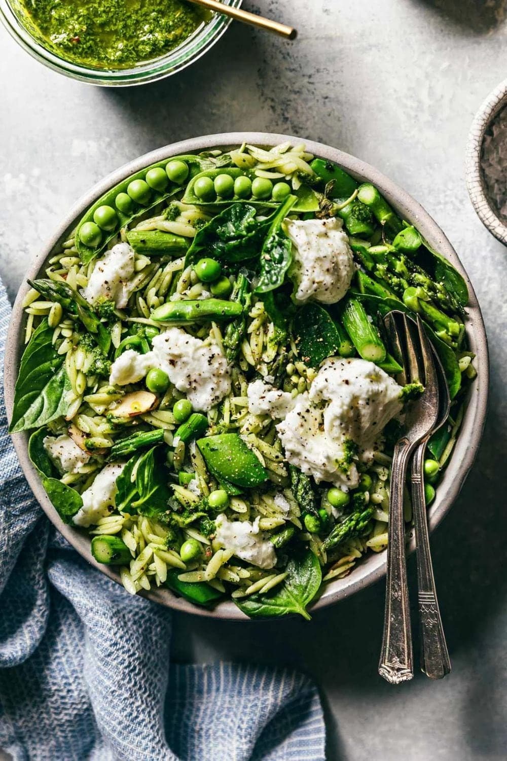 Green Orzo Salad with Basil Vinaigrette