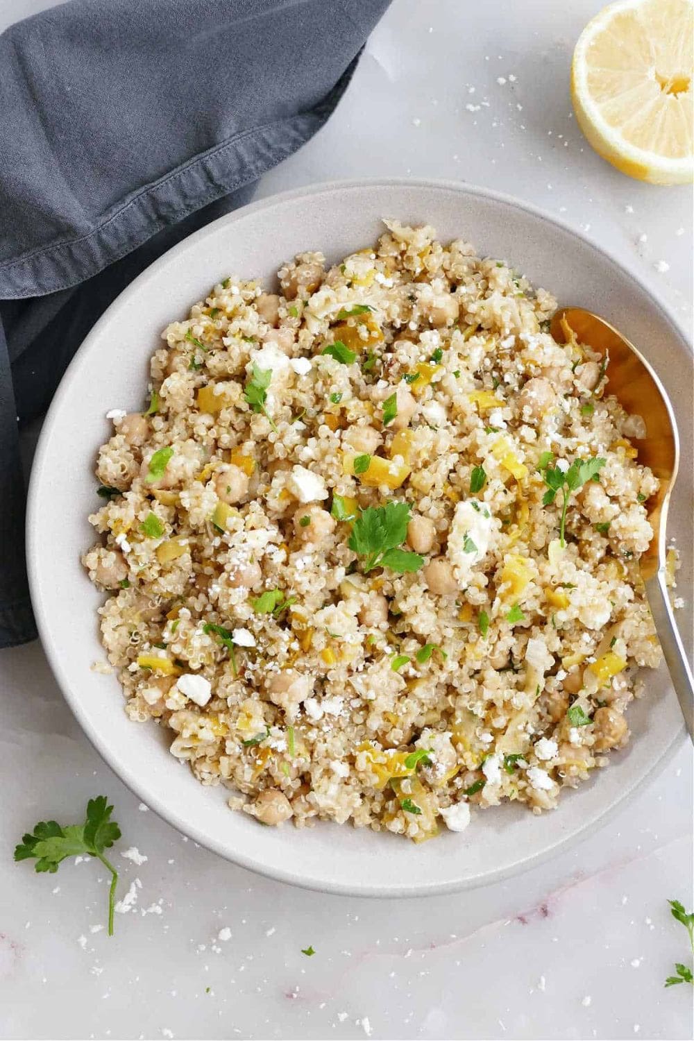 Lemony Leek Salad With Quinoa
