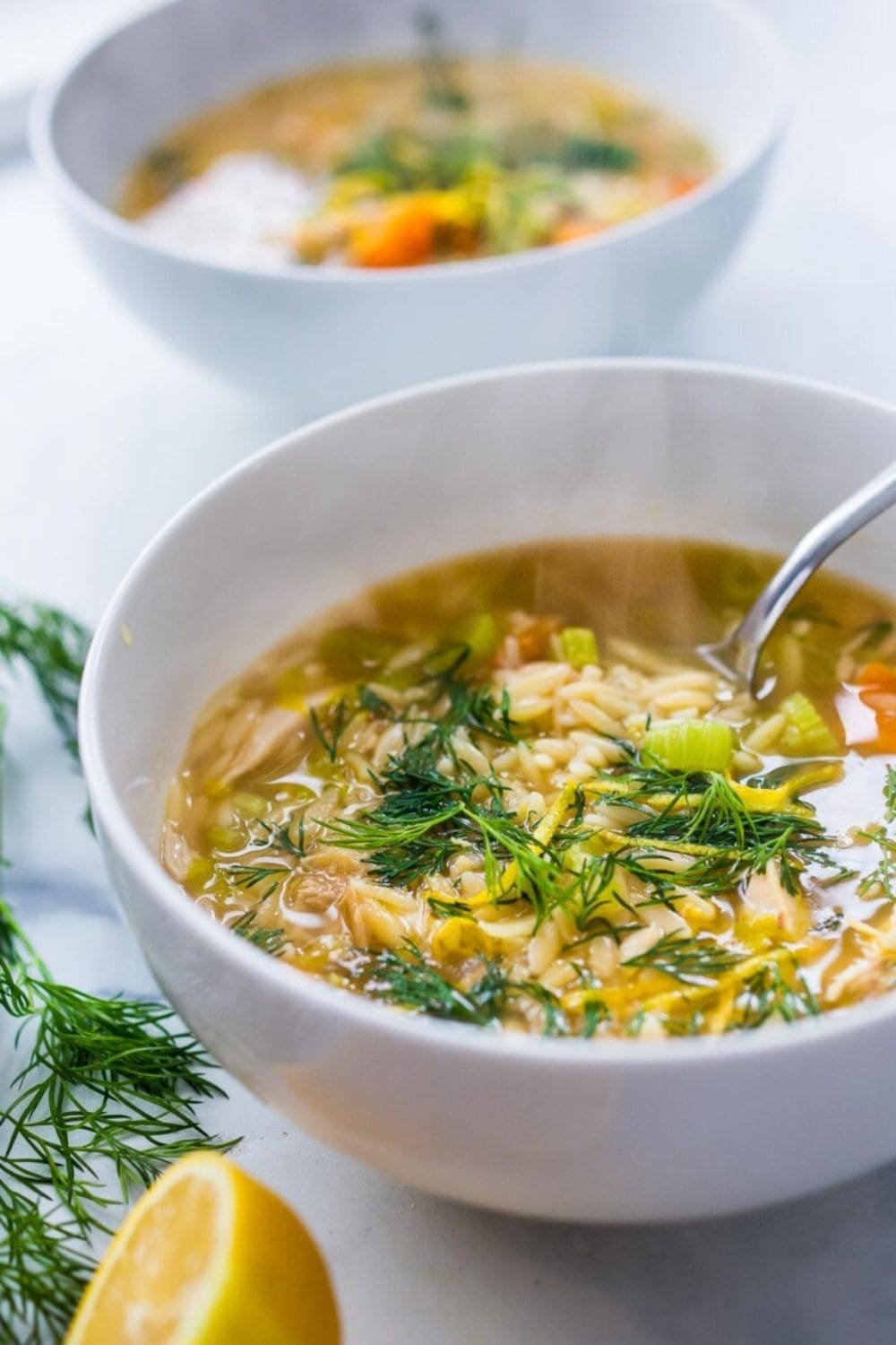 Lemon Chicken Orzo Soup