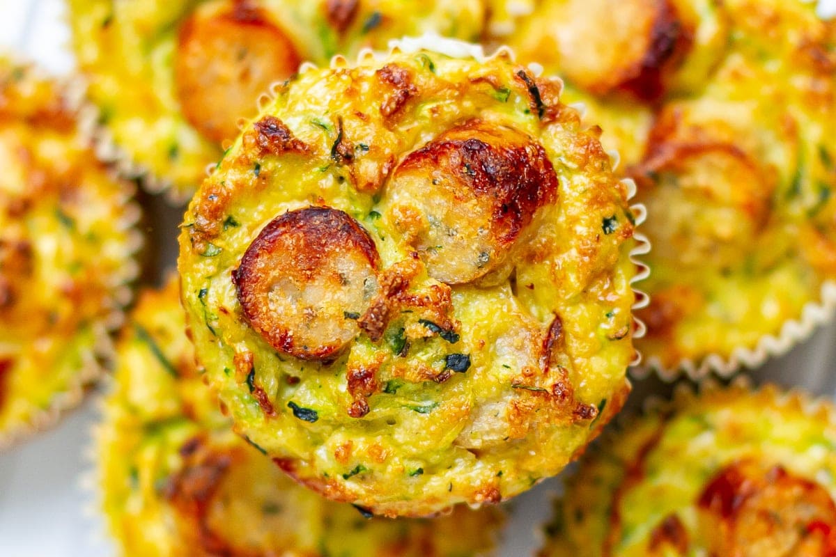 zucchini muffins with sausage