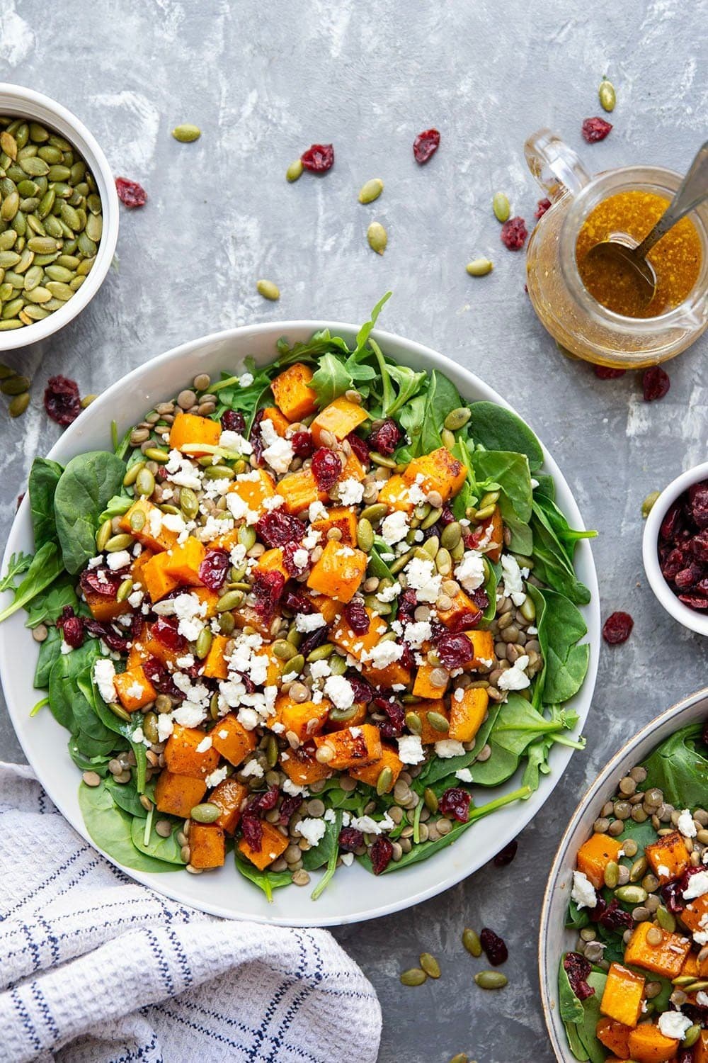 Butternut Squash Lentil Salad with Maple Dressing