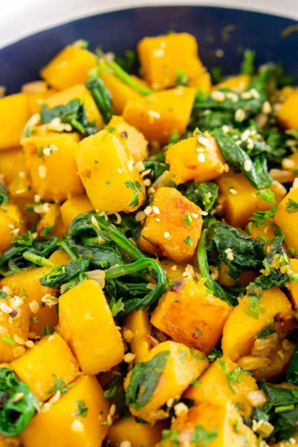 Butternut Squash Spinach Skillet