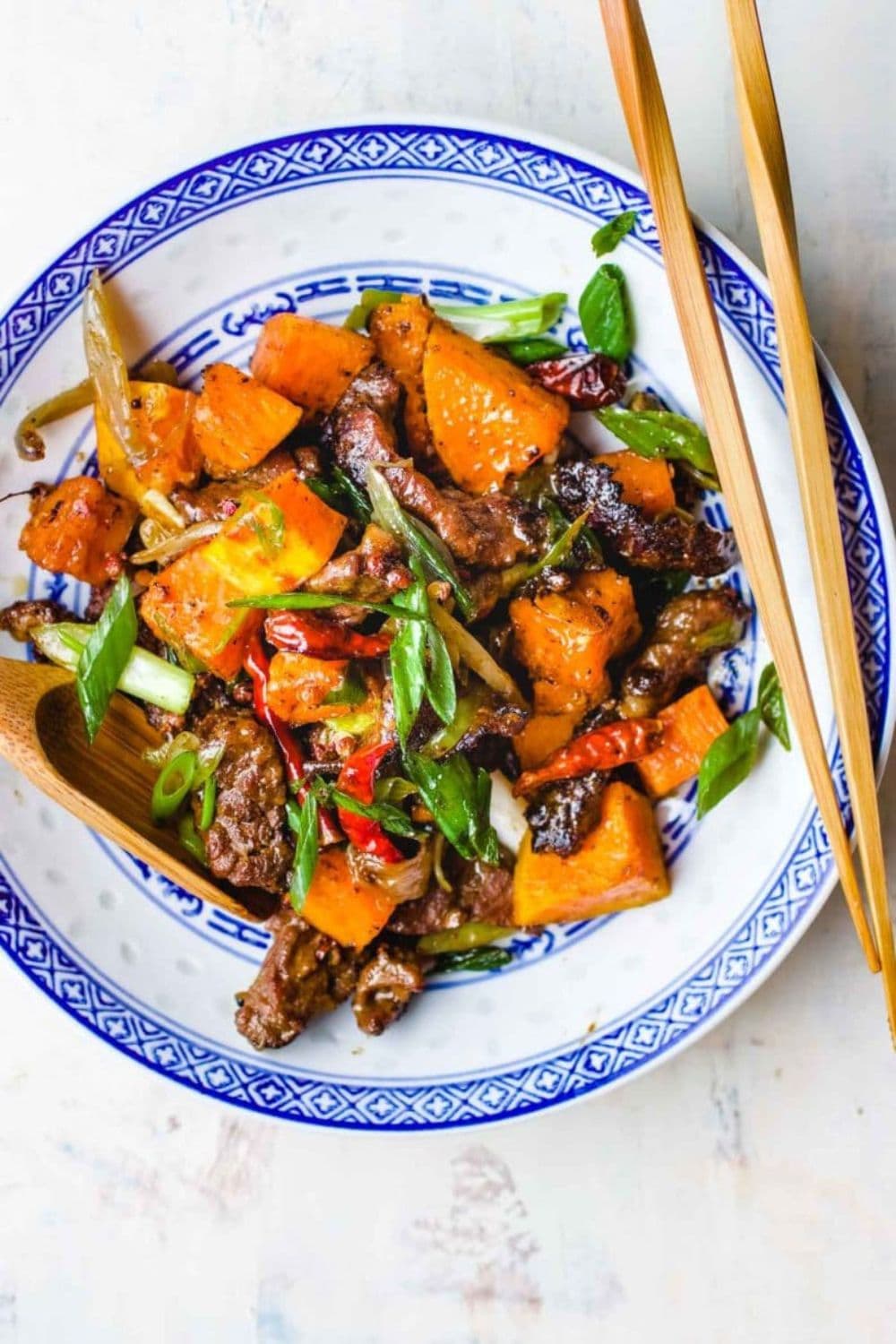 Cumin Beef Stir-Fry With Roasted Butternut Squash