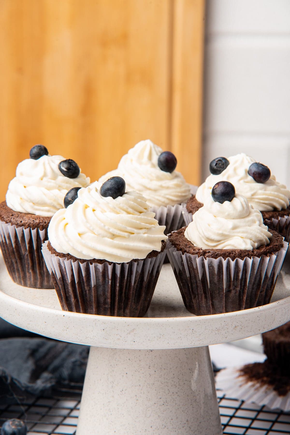 gluten-free and grain- free chocolate cupcakes.