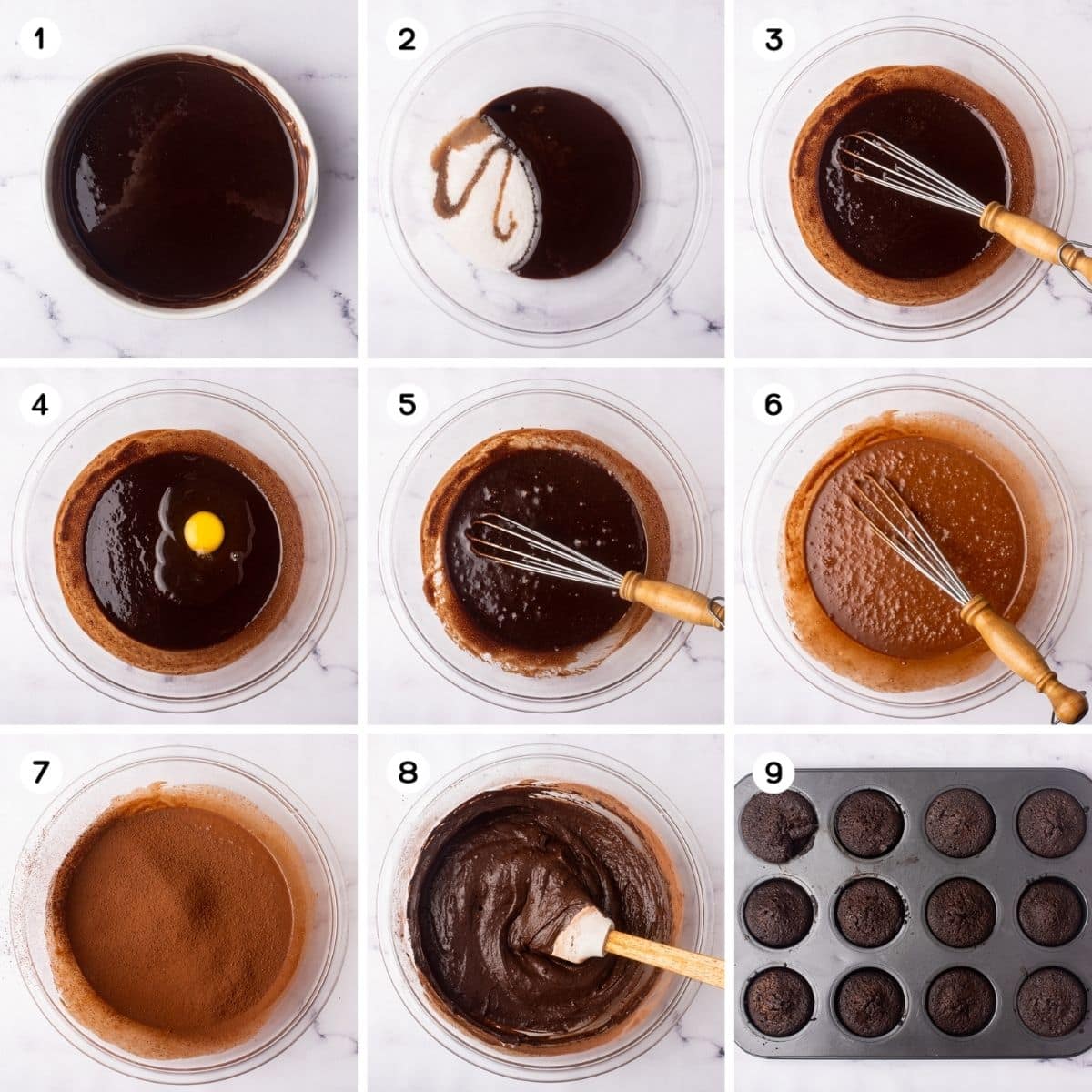 How to make flourless chocolate cupcakes step by step.