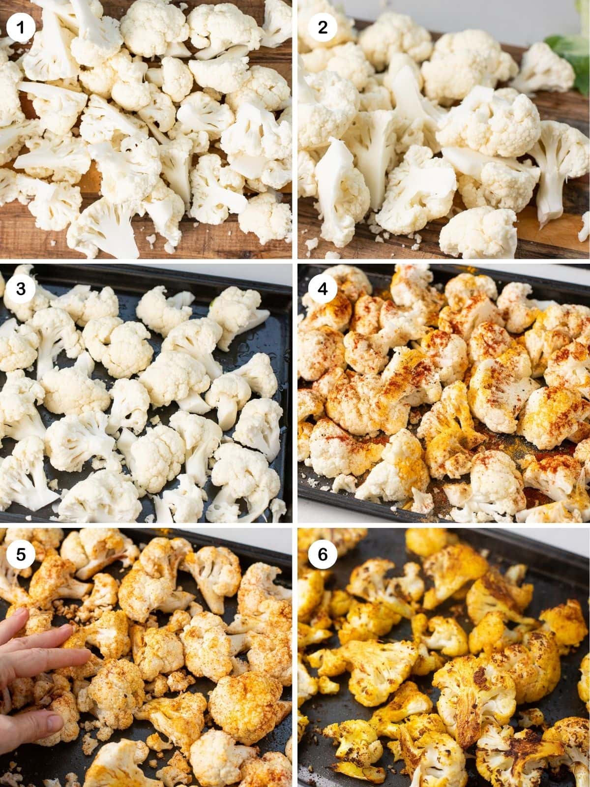 How to roast cauliflower step by step.
