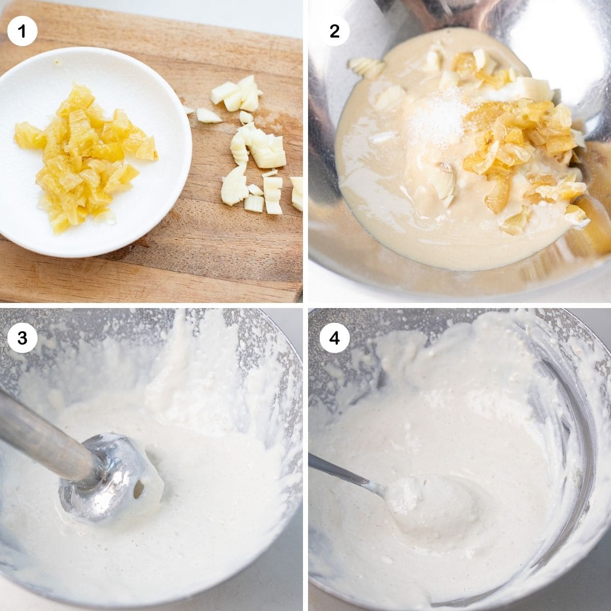 Make the creamy tahini lemon sauce.
