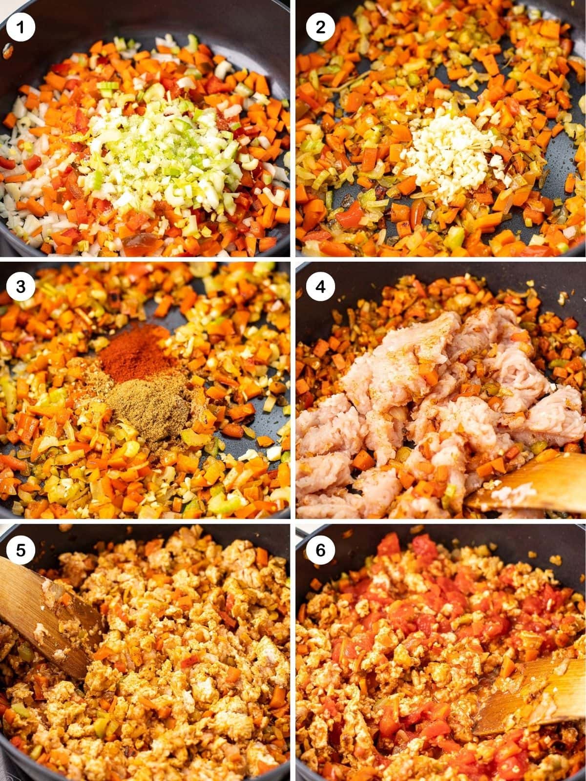 Cook the veggies and the chicken