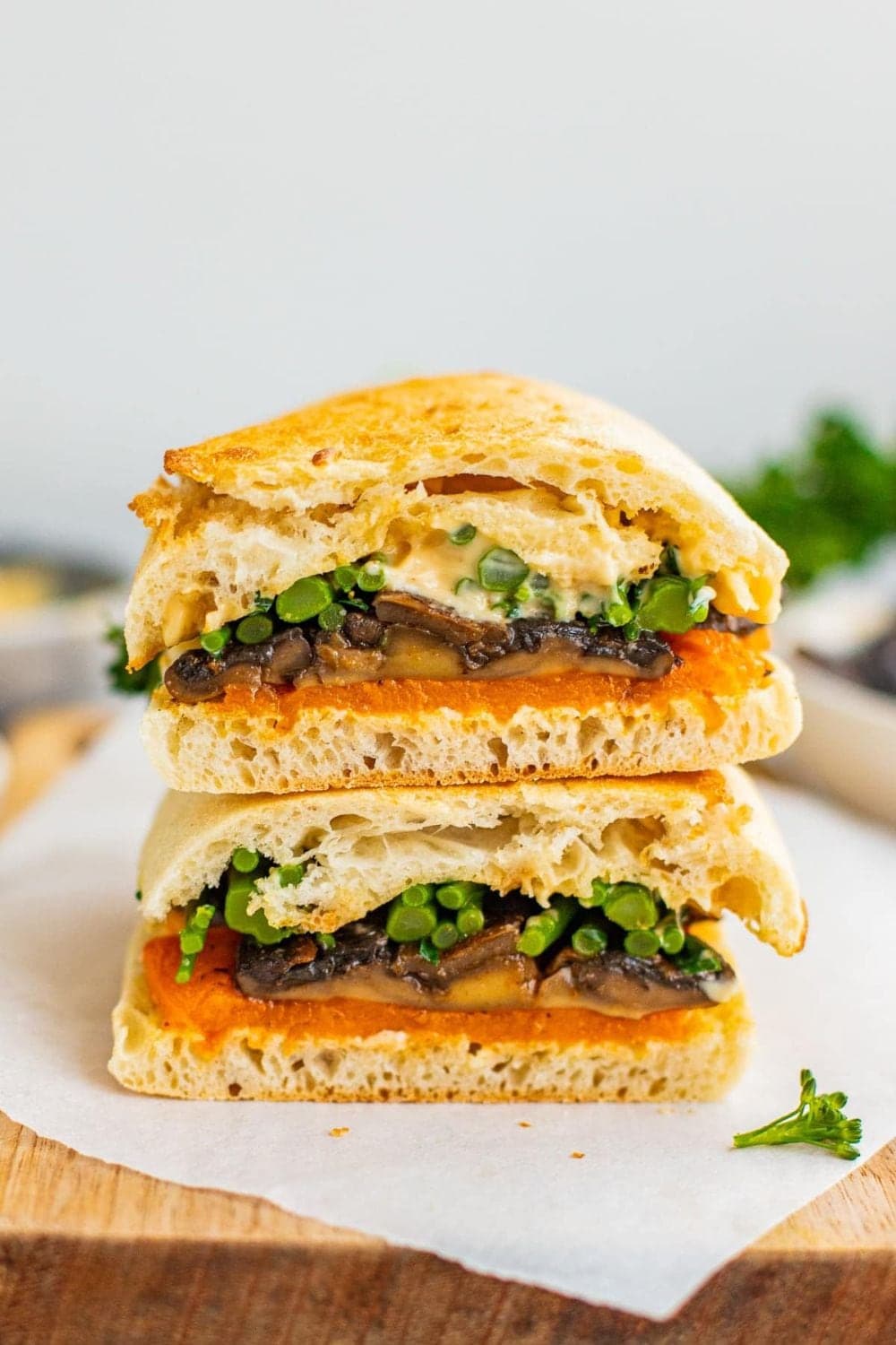 Mushroom Sandwich with Broccolini & Butternut Squash