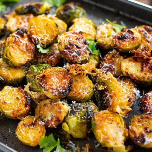 Roasted Brussels Sprouts with parmesan