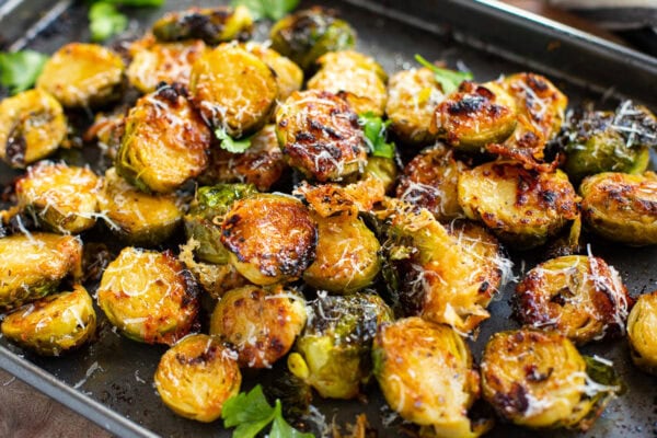 Roasted Brussels Sprouts with parmesan