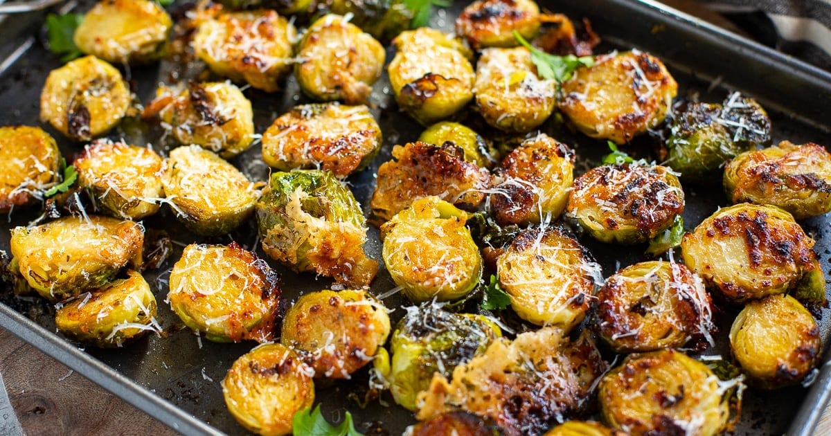 Parmesan Crusted Brussels Sprouts