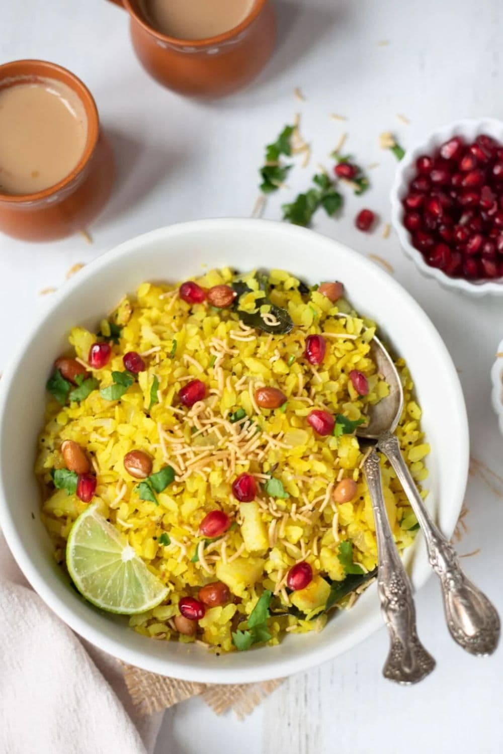 Indian flattened rice (Kanda poha)