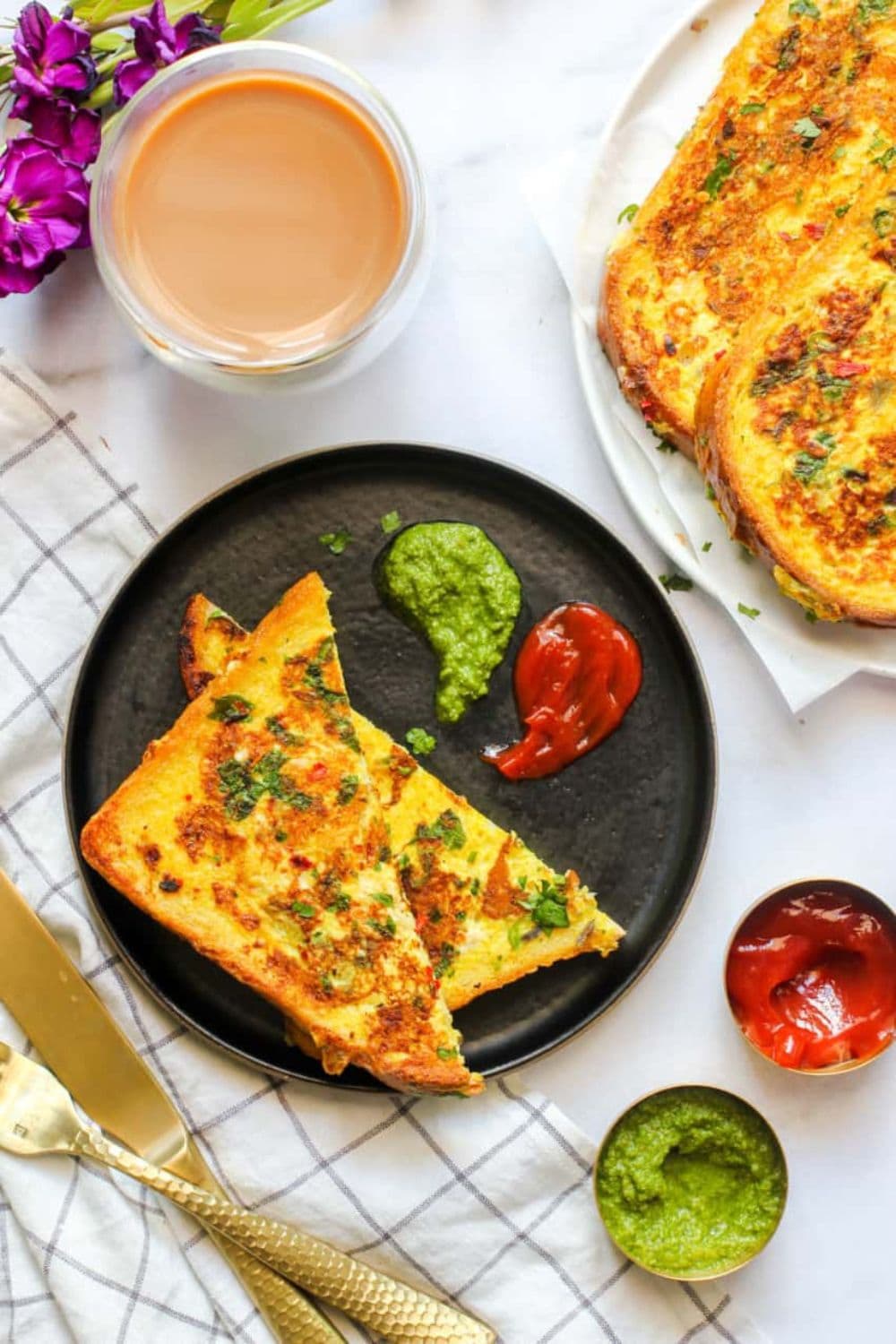 Savory Masala French Toast with Turmeric & Chili