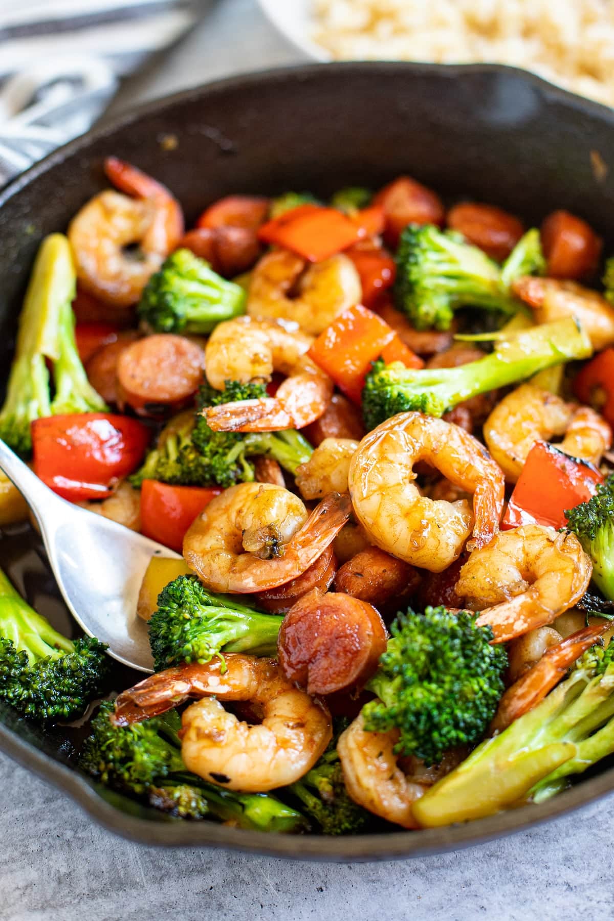 shrimp, sausage, and broccoli recipe