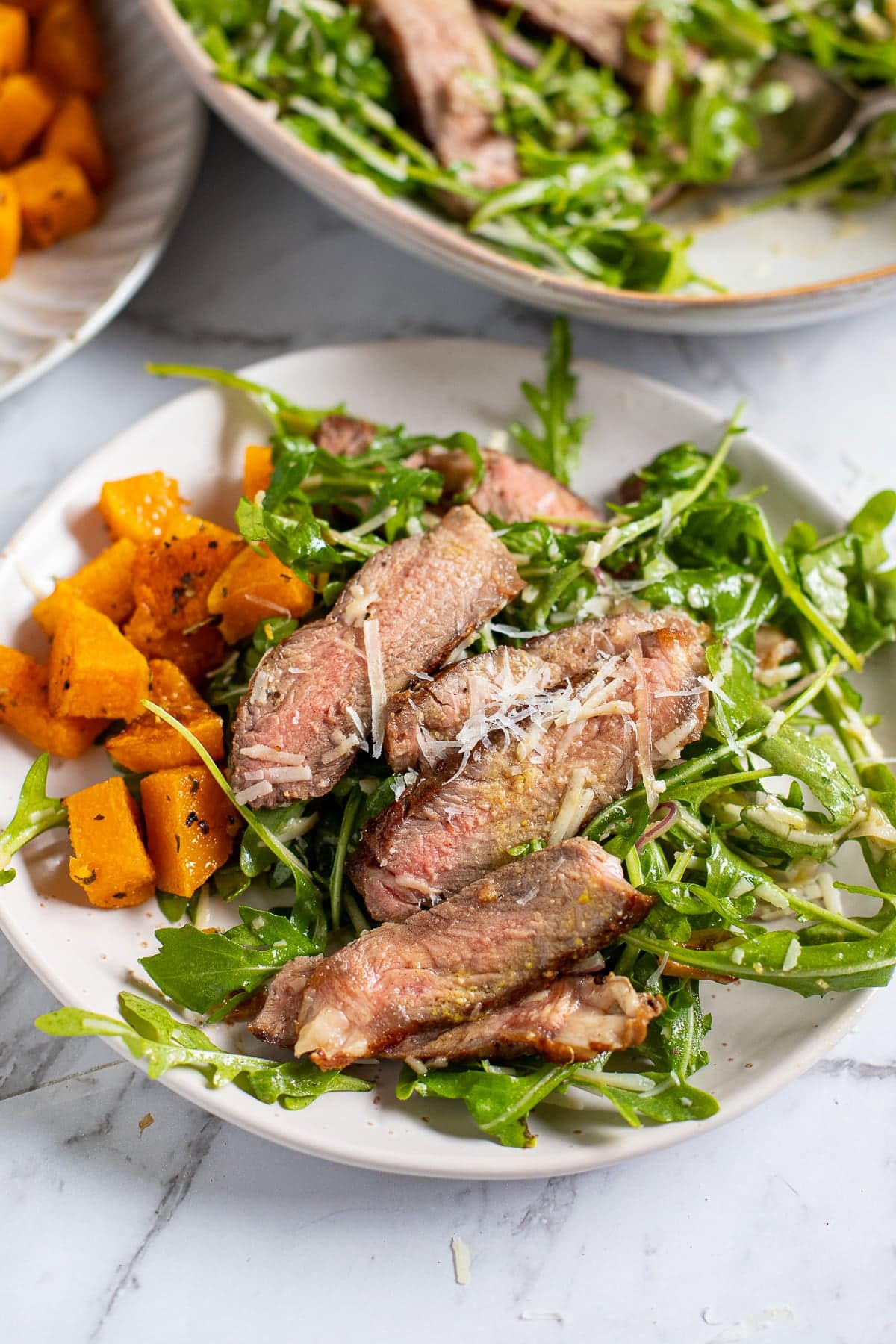 rocket salad with steak