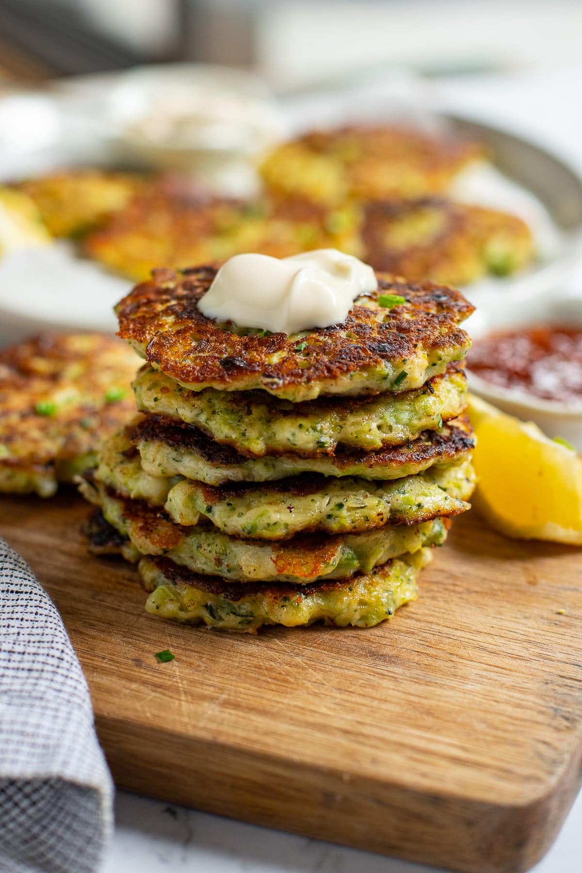 broccoli pancakes, or fritters with aioli.
