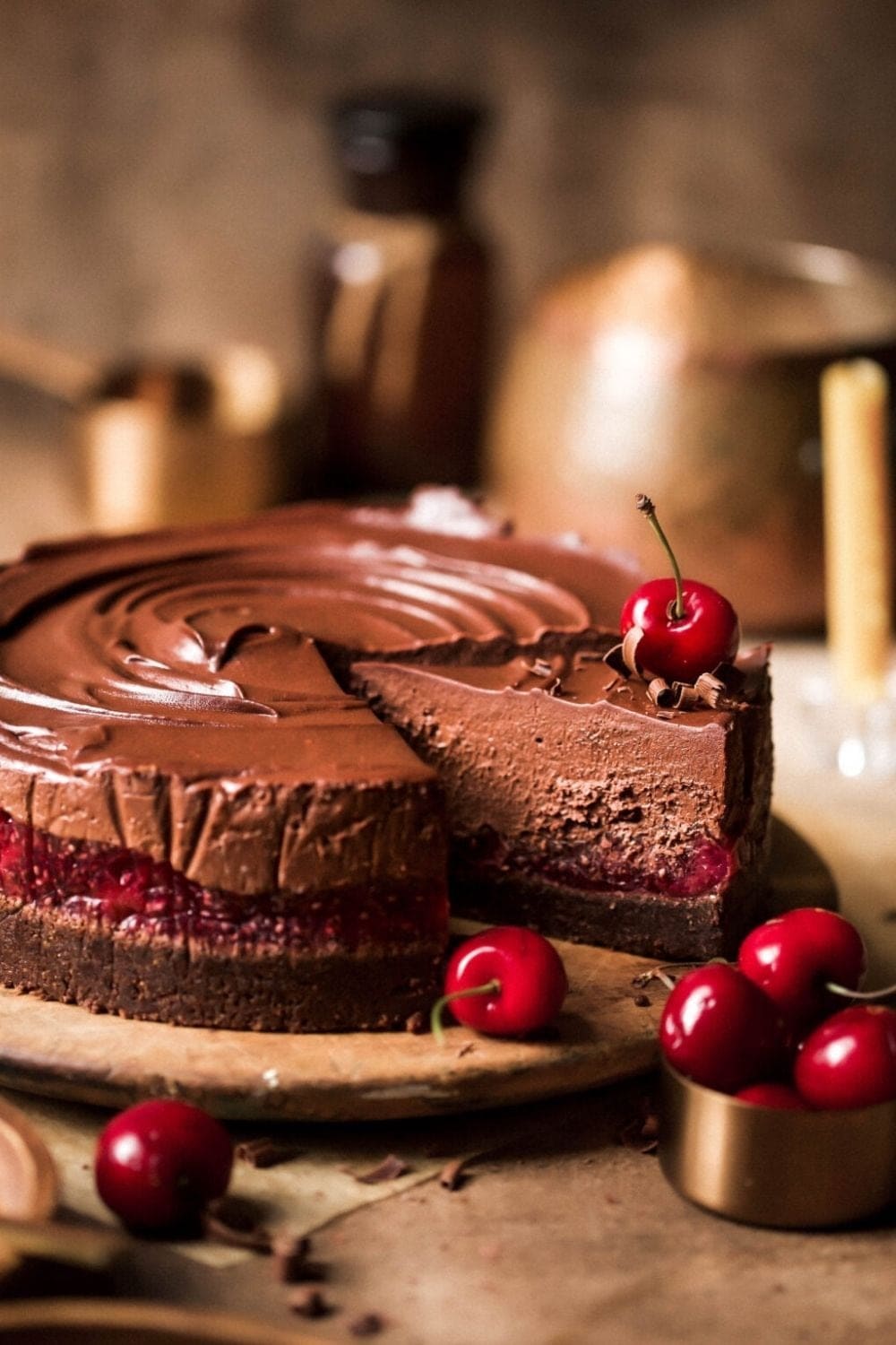 Cherry Chocolate Mousse Cake (Grain-Free)