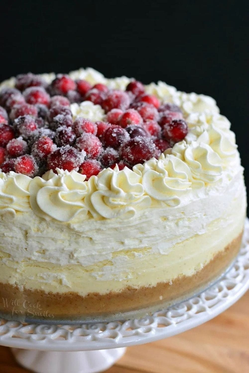 Christmas Cheesecake (Cranberry Jam White Chocolate Mousse Cheesecake)