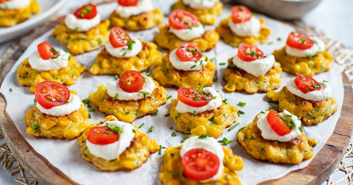 Corn Fritters With Whipped Feta