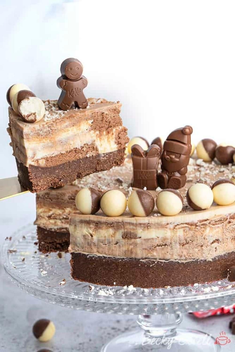 Gluten-Free Triple Chocolate Christmas Cheesecake