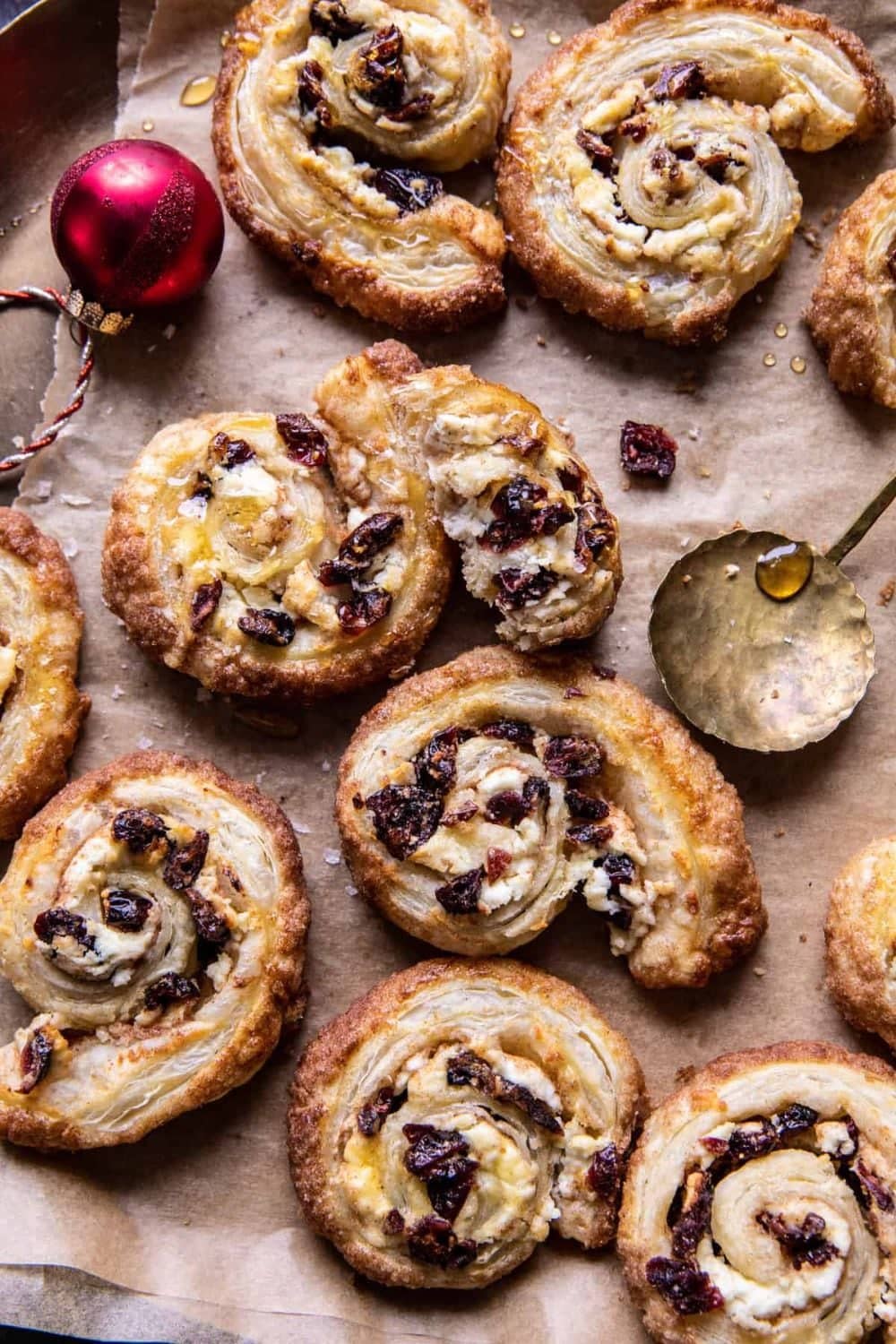 Cranberry Goat Cheese Puff Pastry Swirls.