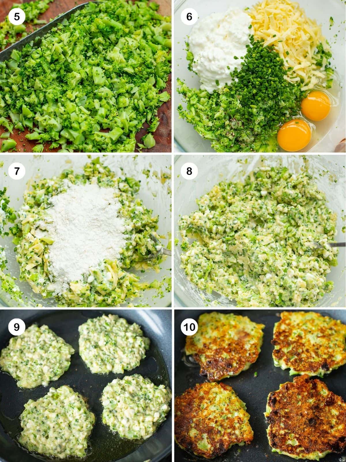 How to make broccoli fritters steps.