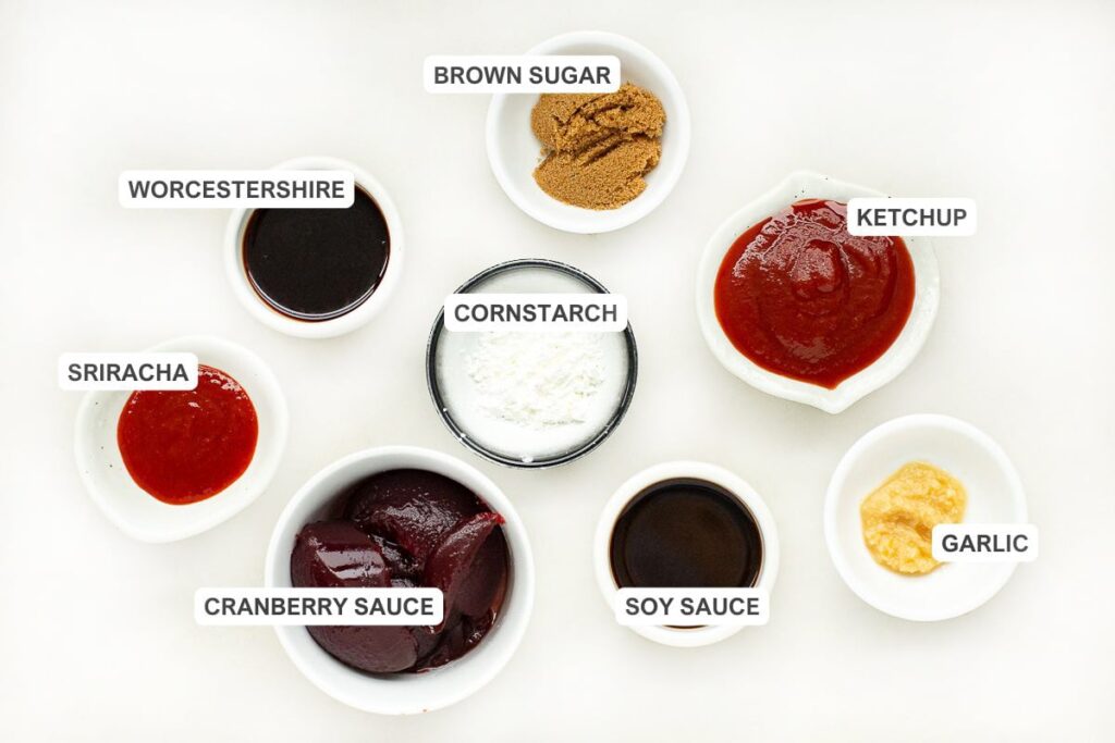 ingredients for cranberry jelly sauce