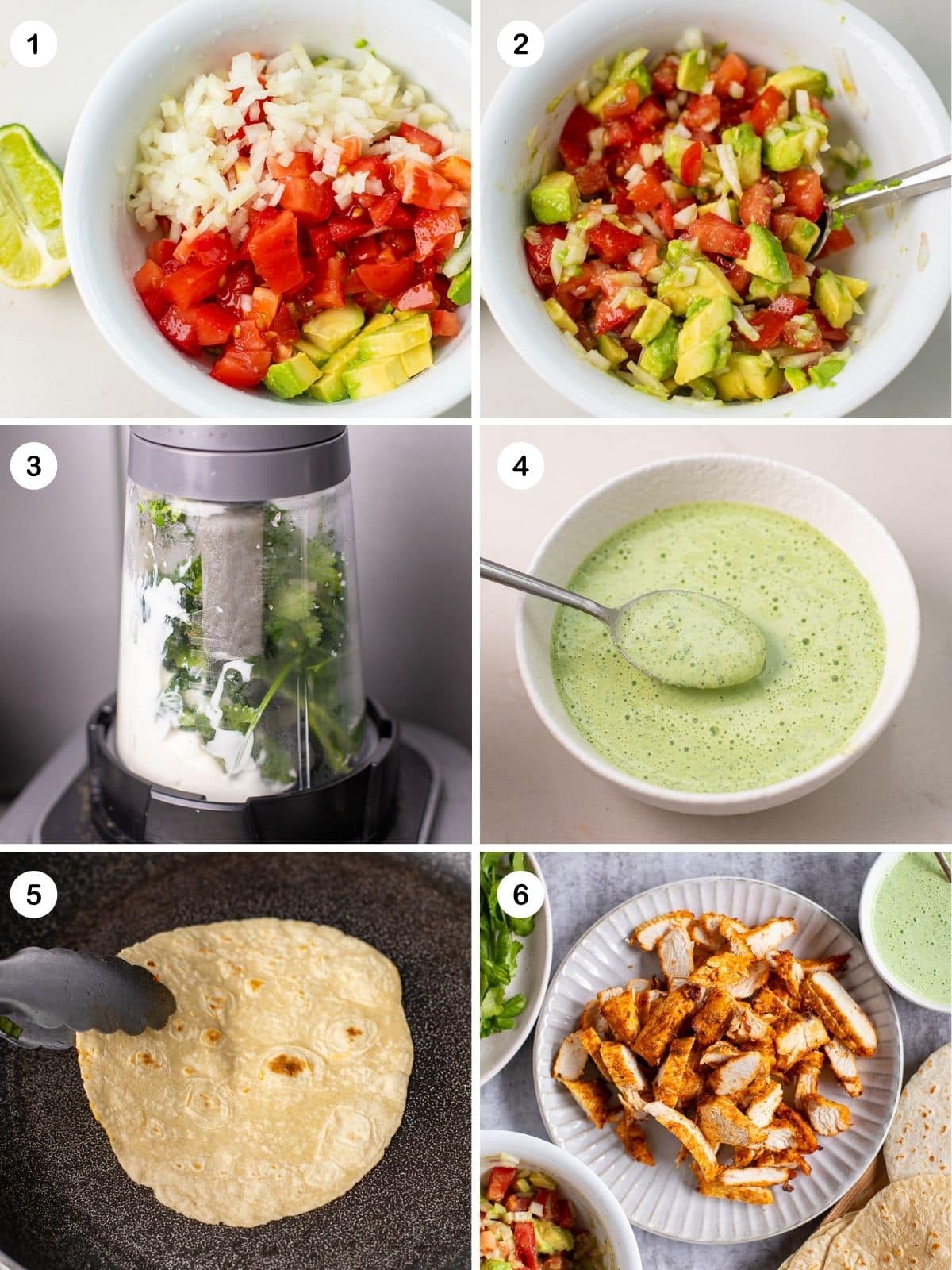 Make the toppings for chicken tacos.