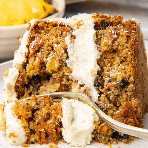 tropical carrot cake with pineapple and coconut