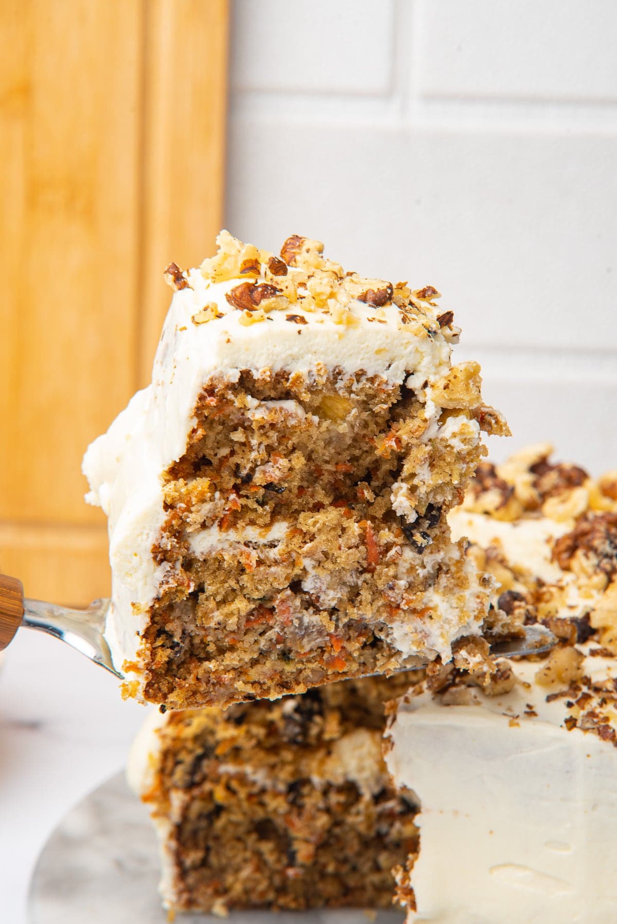 coconut carrot cake with pineapple slice