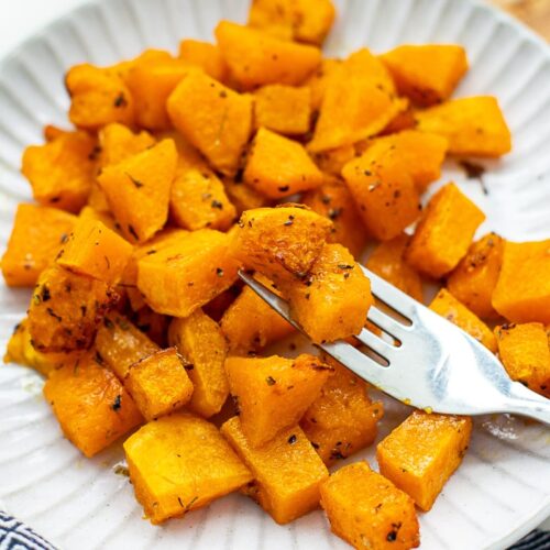healthy sides roasted butternut squash cubes